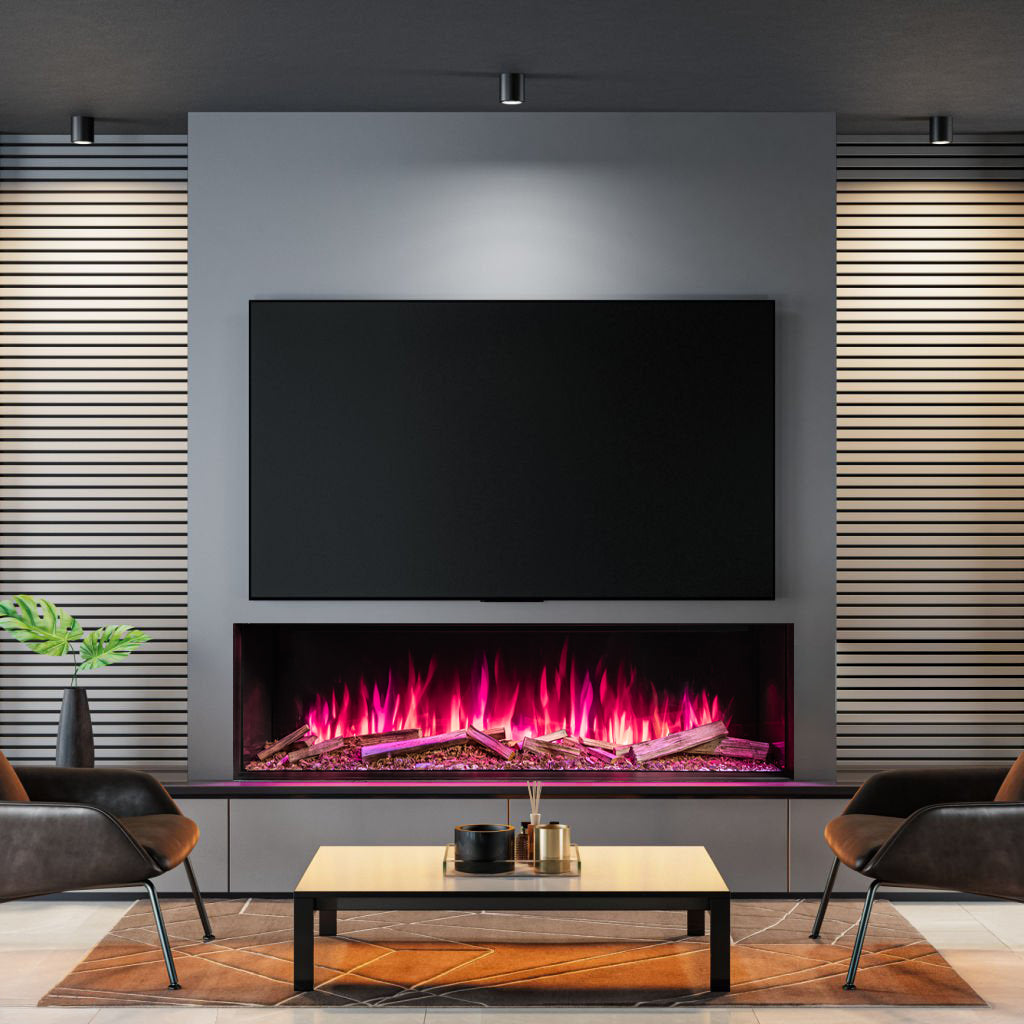 Ezee Glow Expanse 60" Built-In Media Wall Electric Fire
