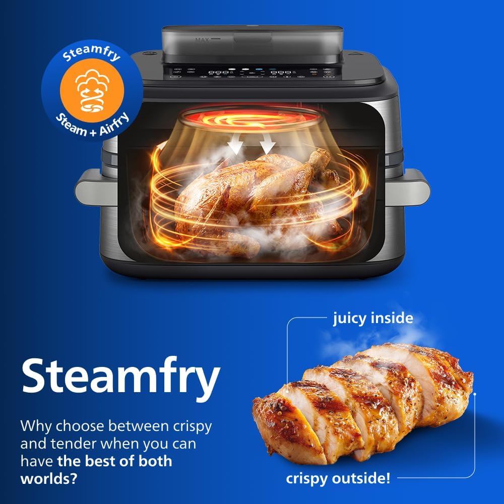 Philips AirFryer 5000 Series Flex 9.5L Megabasket Steam Airfryer Black