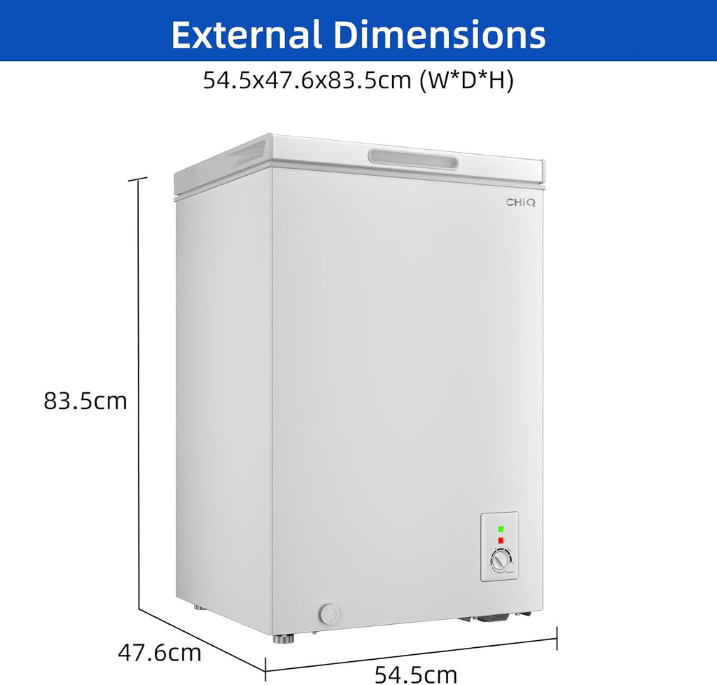CHiQ FCF98DEU Chest Freezer 99L 4 Star White