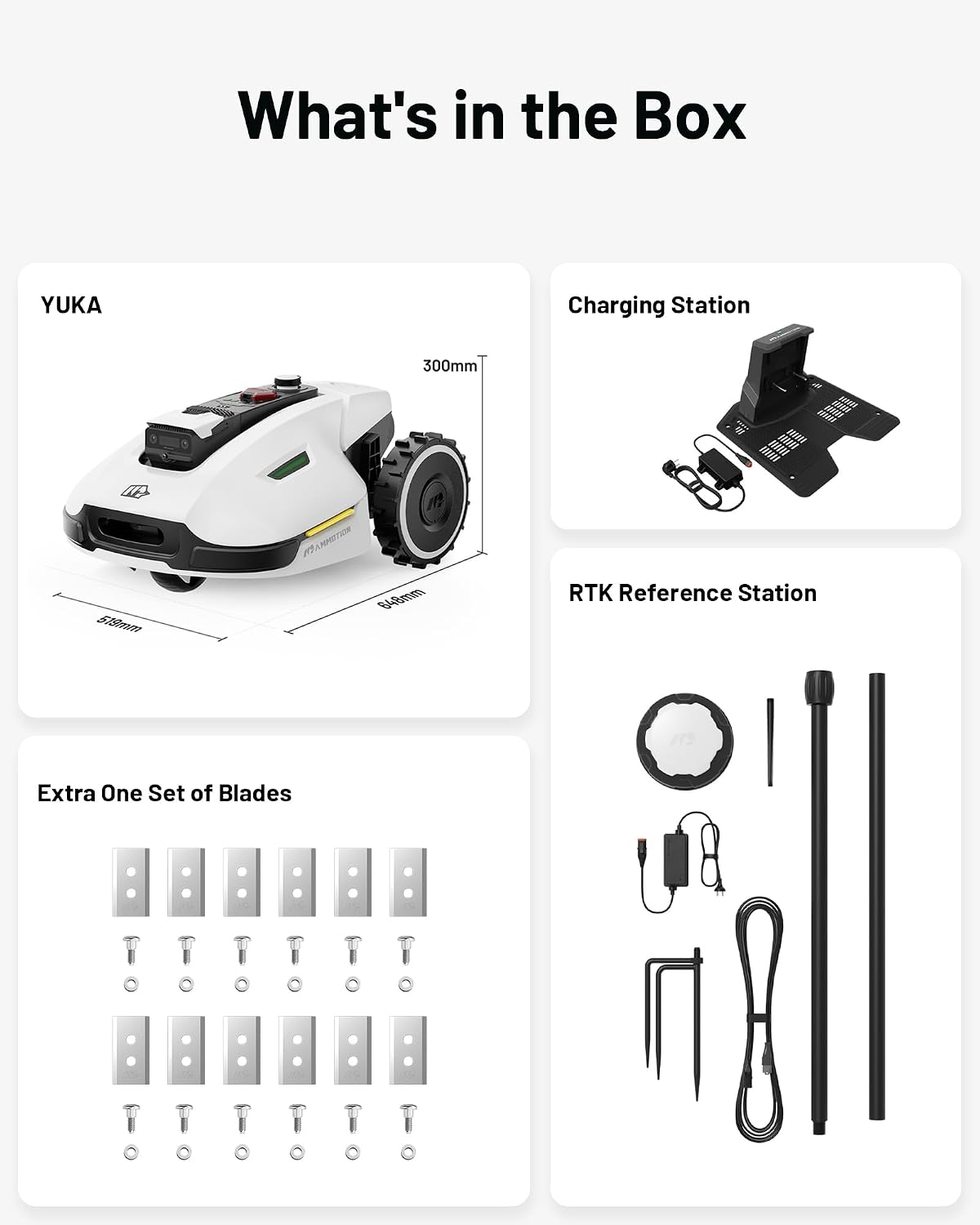 Mammotion YUKA 3000 Perimeter Wire-Free Robot Lawn Mower 3000 m² 4G Auto Mapping White