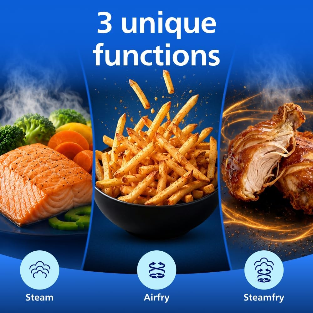 Philips AirFryer 5000 Series Flex 9.5L Megabasket Steam Airfryer Black