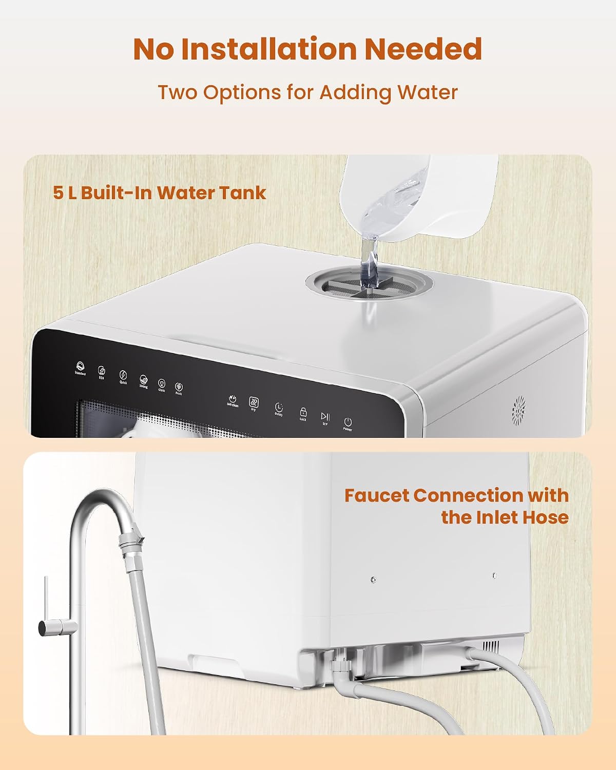 HAVA TDJR09 Table Top Dishwasher 5L 8 Programmes Black