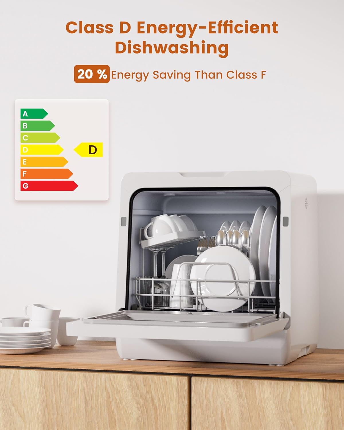 HAVA TDJR09 Table Top Dishwasher 5L 8 Programmes Black