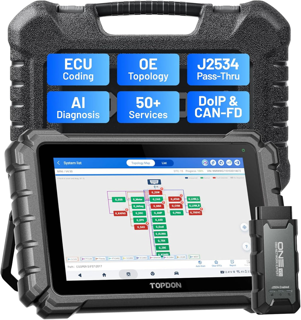 TOPDON ONE 10.1" Bidirectional OBD2 Scanner with J2534 Pass-Thru 900L-DGR