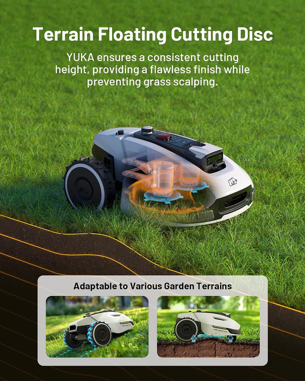 Mammotion YUKA 3000 Perimeter Wire-Free Robot Lawn Mower 3000 m² 4G Auto Mapping White