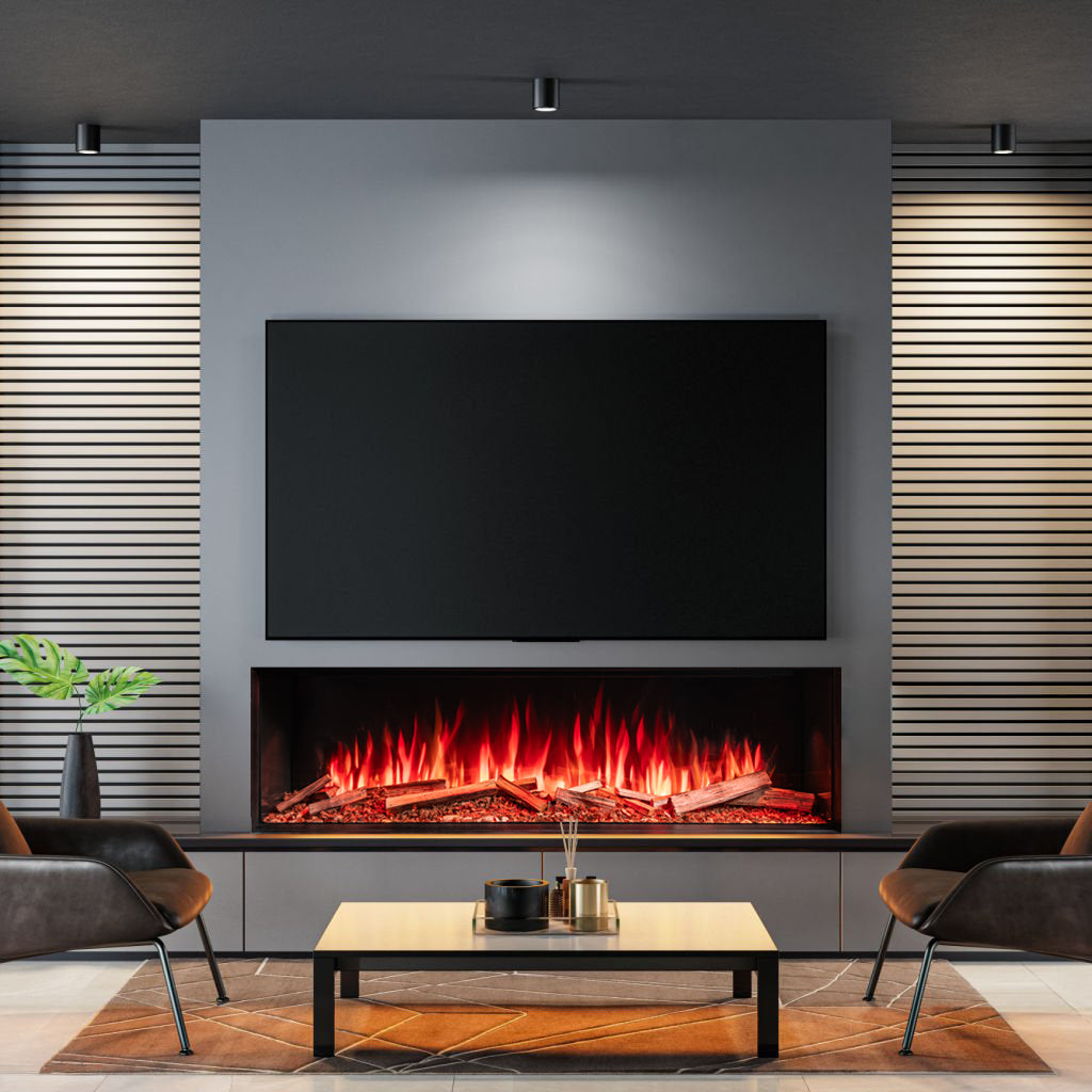 Ezee Glow Expanse 60" Built-In Media Wall Electric Fire
