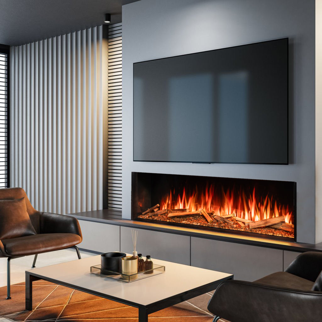 Ezee Glow Expanse 60" Built-In Media Wall Electric Fire